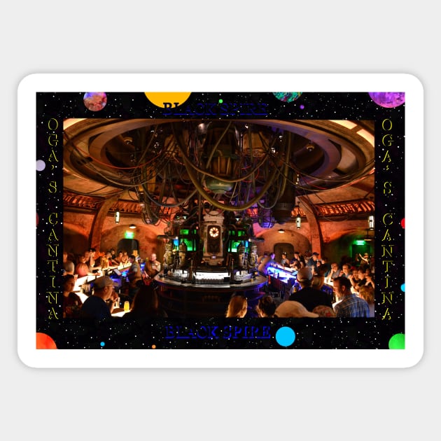 Oga's Cantina Black Spire work A Sticker by dltphoto